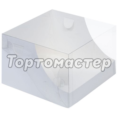 Коробка для торта с пластиковой крышкой Белая 20,5х20,5х14 см