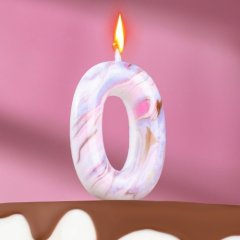 Свеча декоративная Цифра "0" Мрамор 7695892, 6990829