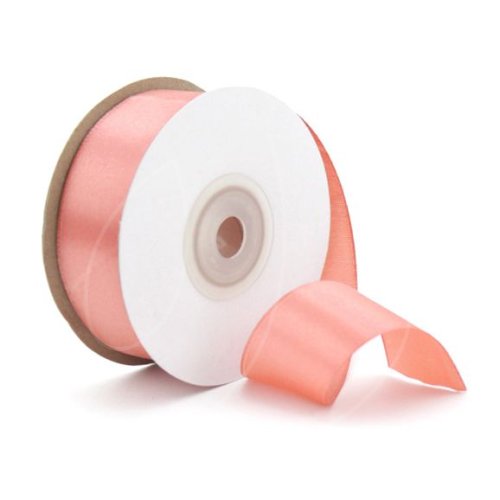 Лента для декора и упаковки Атласная Розовый персик 5,5 см 			