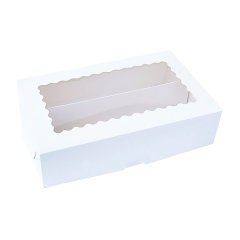Короб для макарон с фигурным окном Белый 20х12х5,5 см 