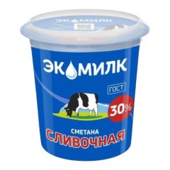 Сметана сливочная Экомилк 30% 300 г 