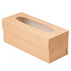 Коробка на 3 капкейка с окошком Крафт/Белая 25 шт ECO MUF 3, OSQ MUF 3