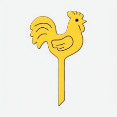 Топпер декоративный акриловый "Петушок" Золото 6 см ТСК438