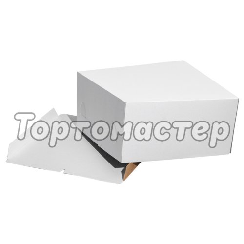 Коробка для торта Белая Хром-Эрзац 28х28х14 см ForG STANDARD W 280*280*140 S  XW 140 (100)