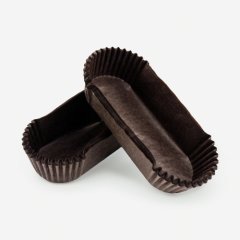 Капсула бумажная для эклера Коричневая 105х40 мм 60 шт 