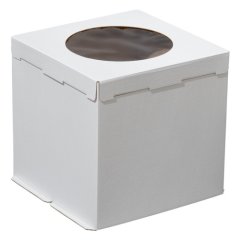 Коробка для торта Белая с окном ForGenika 30х30х30 см ForG COMFORT I W W 300*300*300 S*20  (EB 300 (window))