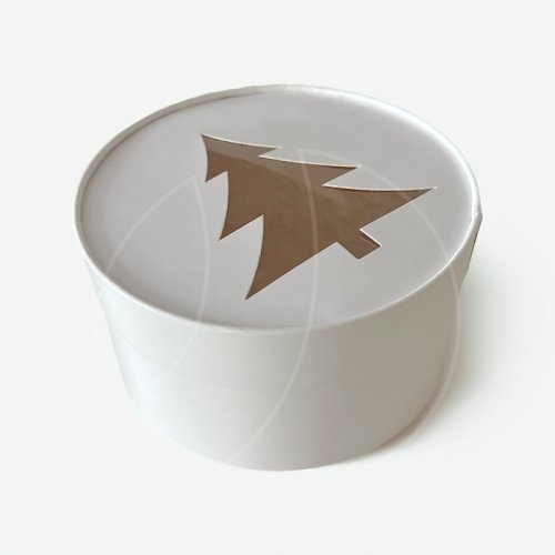 Коробка для торта "Ёлочка" белая 20х8 см 