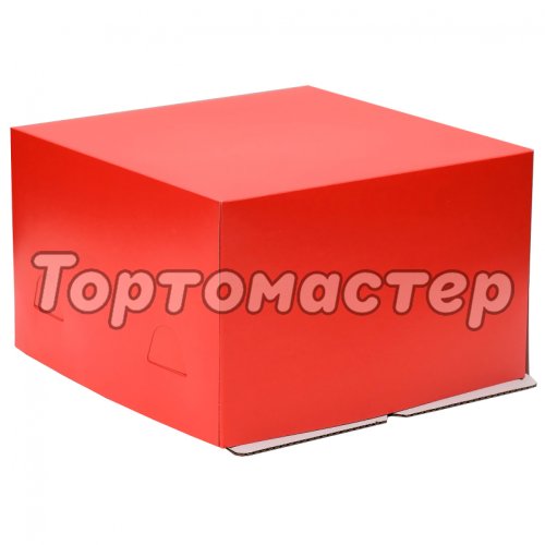 Коробка для торта красная 30х30х19 см 4638340