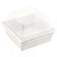 Упаковка для бенто-торта ForGenika 15х15х9,5 см дно 13,5х13,5 см Белая 1 шт SMART PACK 800 W