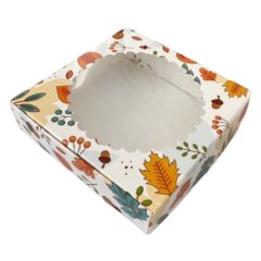 Коробка для сладостей с окошком Осень 11,5х11,5х3 см 5 шт КУ-00708