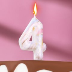 Свеча декоративная Цифра "4" Мрамор 7695896, 6990833