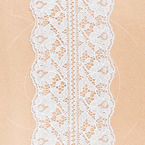 Лента для декора и упаковки Кружевная капроновая Белая 6 см 10 м 5156816