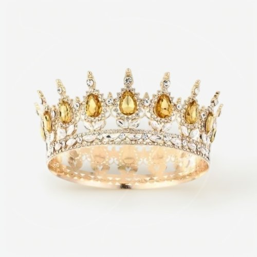 Топпер декоративный "Корона с камнями" Золото/Желтый 12 см 