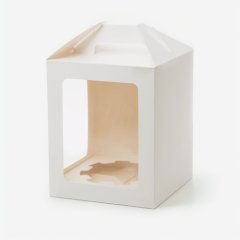 Коробка для кулича с окном и ложементом белая 18х18х20 см OSQ JUMPL L (W) (100)