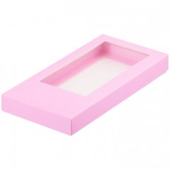 Коробка для шоколадной плитки Розовая 18х9см 60717