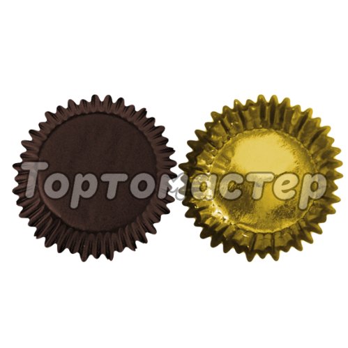 Капсула бумажная Коричневая/Золото D30 H17 40 шт 66071
