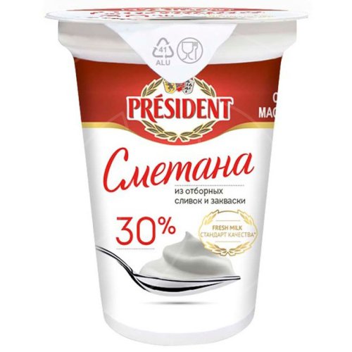Сметана President 30% 350 г без скидки