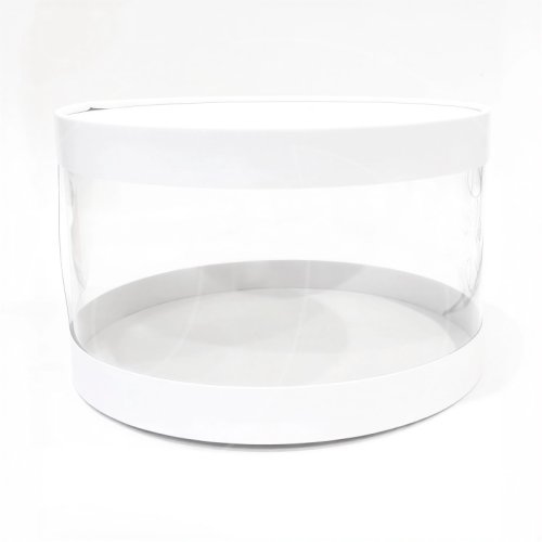 Коробка для торта тубус белая D24 H14 см 