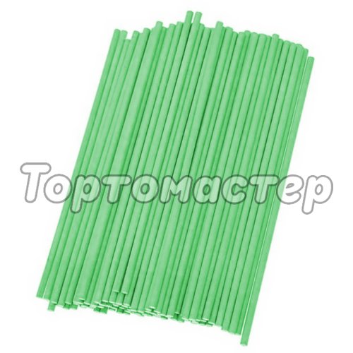 Палочки для кейк-попс бумажные Зелёные 15 см 100 шт Б-4