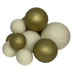 Набор шаров из шоколадной глазури бело-золотой 