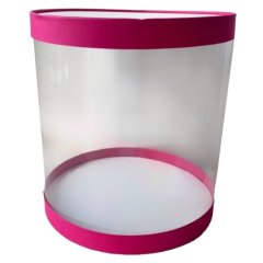 Коробка для торта тубус Розовая 24х24 см 