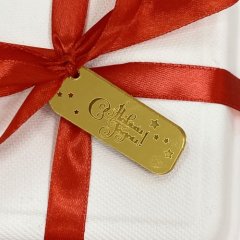 Топпер декоративный акриловый "С Новым годом. Бирка" Золото 5х2 см , 70 ₽ Топпер декоративный акриловый "С Новым годом. Бирка" Золото 5х2 см