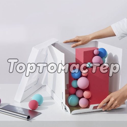 Коробка для торта с окном белая 30х30х30 см ForG STRONG I W W 300*300*300 S