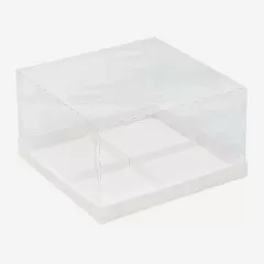 Коробка на 4 пирожных с прозрачной крышкой белая 17х17х6 см 040820-001; 10423713  